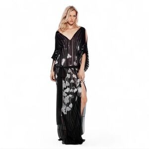 Max Azria Resort 2010 Runway 100% Silk Maxi Dress Kaftan